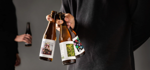 glass beer bottle printed labels